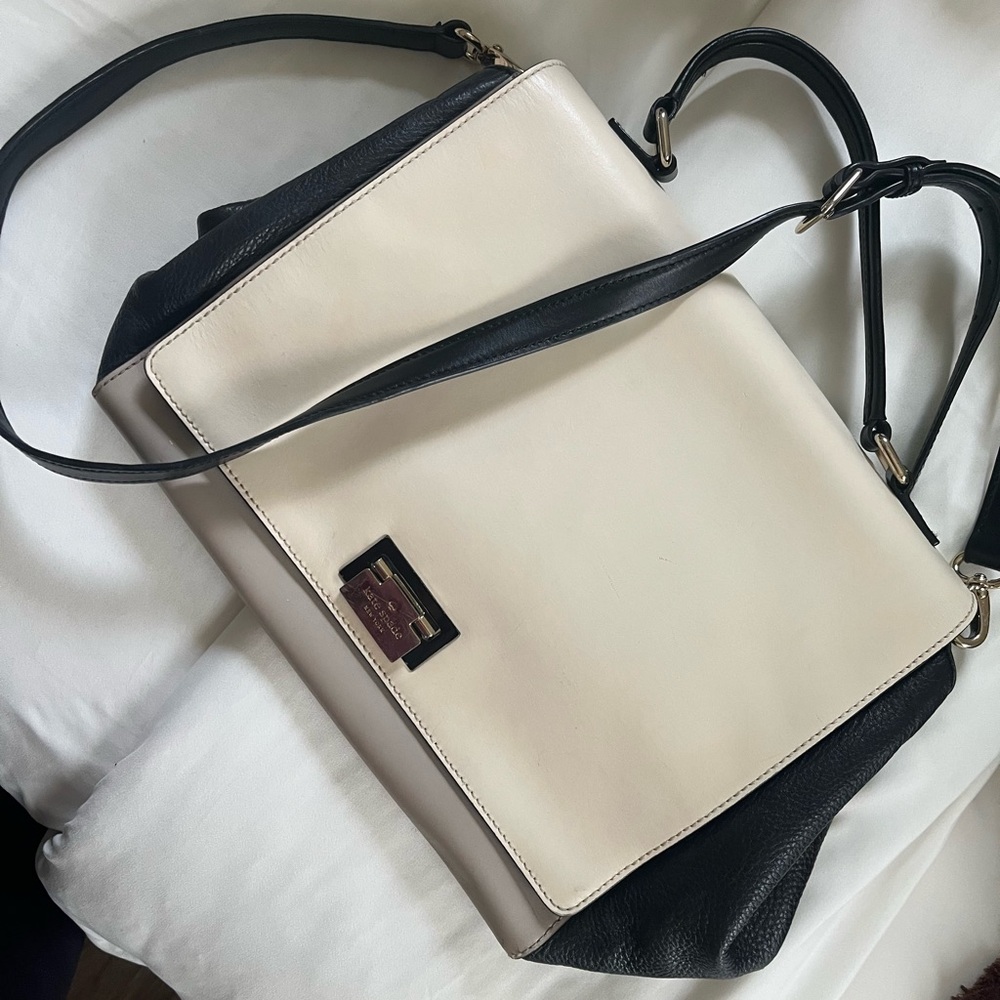 Kate Spade Black and Cream Shoulder Bag